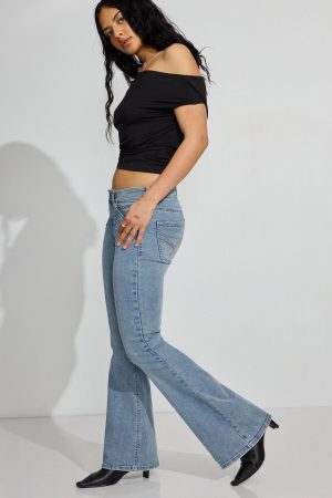 Low Rise Flare Jeans