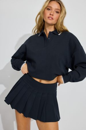 Pique Pleated Active Skort
