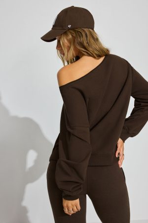 SoftTerry Off Shoulder Sweatshirt