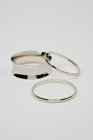 Set of 3 Convex & Wave Bangles