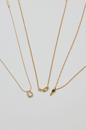 Set of 3 Key, Shoehorn & Link Necklaces