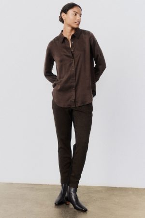 Washable Silk Button Down Top